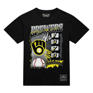 Milwaukee Brewers Overspray T-Shirt Large Black