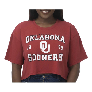 Oklahoma Sooners ZooZatZ Women's Box Strong Crop Medium Crimson