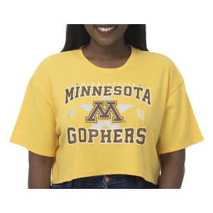 Minnesota Golden Gophers ZooZatZ Women's Box Strong Crop Small Gold