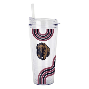 Logo Brands Montana Grizzlies 22oz. Waves Double Wall Clear Tumbler