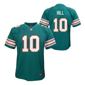Miami Dolphins Tyreek Hill #10 Nike Throwback Game Kids' Jersey Medium Teal