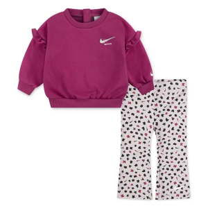 Girls' Nike Essentials Femme Crew and Printed Leggings Set Baby 24 mo. Pltvlt