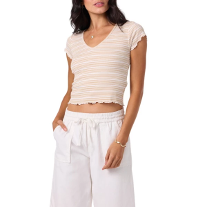 Women's O'Neill Errin Crop Top Large Warm Sand