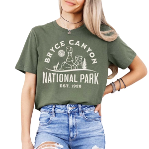 Women's A. Blush Bryce Canyon National Park Utah T-Shirt XLarge Olive
