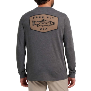 Men's Free Fly Freshwater Long Sleeve T-Shirt Medium Heather Black