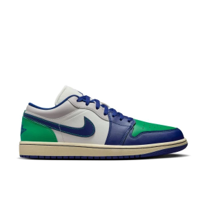Men's Air Jordan 1 Low Sneakers 13 Regular Sail/Deep Royal Blue/Stadium Green