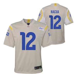 Los Angeles Rams Puka Nacua #12 Nike Cream Alternate Kids' Jersey Small Cream