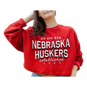 Nebraska Cornhuskers Gameday Social Women's Crop Large Red