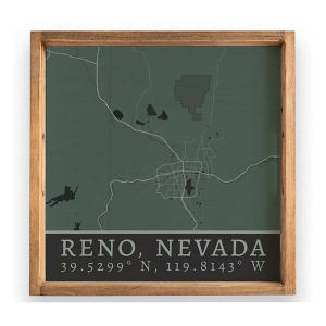 Rustic Marlin City Map Wooden Serving Tray