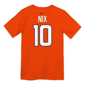 Kids' Denver Broncos Nike Bo Nix #10 FUSE Name & Number T-Shirt 7 Orange