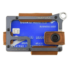 Trayvax Wallets Contour Cash Strap Wallet Raw/Tobacco Brown