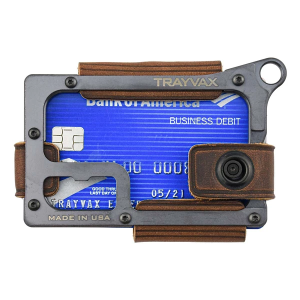 Trayvax Wallets Contour Cash Strap Wallet Black/Mississippi Mud