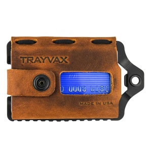 Trayvax Wallets Element Card Holder Black/Tobacco Brown
