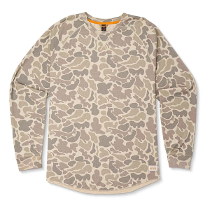 Men's Marsh Wear Surfside Waffle Knit Long Sleeve T-Shirt 2XLarge Khaki Camo