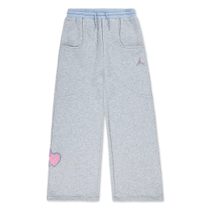 Kids' Jordan Blue Jeans and Bling Fleece Pants Large Light Grey