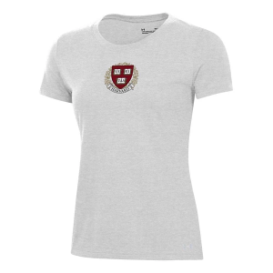 Harvard Crimson Under Armour Women's Performance Cotton T-Shirt Large Silver Heather