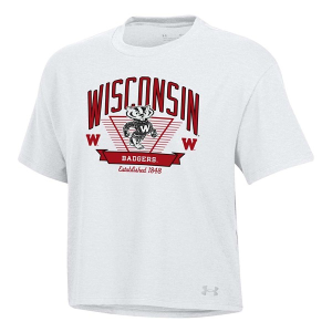 Wisconsin Badgers Under Armour Women's All Day T-Shirt 2XLarge White