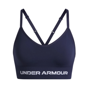 Women's Under Armour Yoga Vanish Seamless Low Sports Bra Large Blue Atlantis / Viral Blue / Midnight Navy