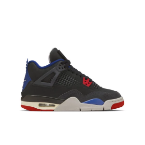 Kids' Air Jordan 4 Retro "Rare Air" Sneakers Big 4 Regular Black/Fire Red/Deep Royal Blue