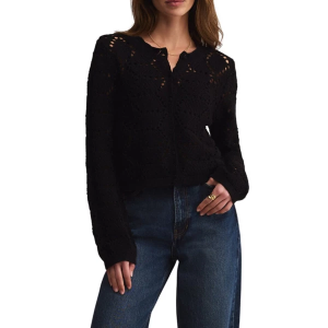 Women's Z Supply Cardigan Rosalyn Diamond Medium Black