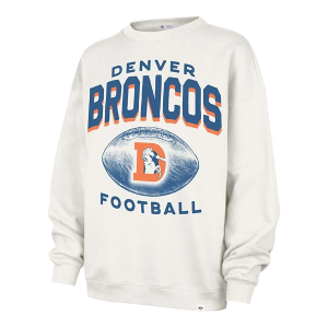Women's Denver Broncos 47 Brand Arch Cloud Crewneck Large White
