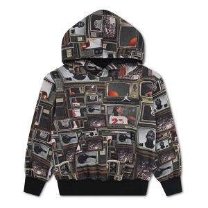 Kids' Jordan Brooklyn Printed Fleece Hoodie Small Black