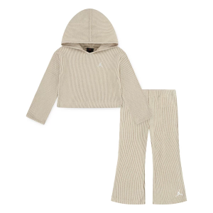 Girls' Jordan "Heir to the Crown" Ribbed Pullover Set Toddler 3T Sanddrift