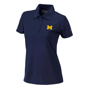 Michigan Wolverines Columbia Women's Birdie Polo Small Collegiate Navy