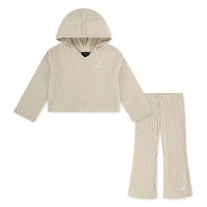 Girls' Jordan "Heir to the Crown" Ribbed Pullover Set Baby 18 mo. Sanddrift