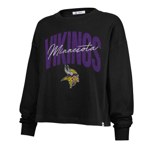 Women's Minnesota Vikings 47 Brand Muse Crewneck Large Black