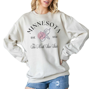 Women's Blume & Co Minnesota Lady's Slipper Crewneck Sweatshirt Medium Sand
