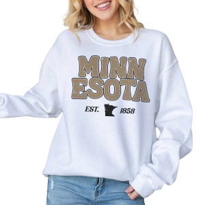Women's Blume & Co Minnesota Bubble Letter Graphic Crewneck Sweatshirt Large White