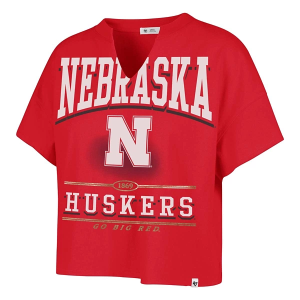 Nebraska Cornhuskers 47 Brand Women's Elation T-Shirt Small Red