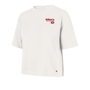 Women's San Francisco 49ers 47 Brand Serena Crop T-Shirt Medium White