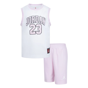 Girls' Jordan 23 Jersey Set 4Y Pink Foam