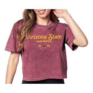 Arizona State Sun Devils Chicka-D Women's Coed Short and Sweet T-Shirt XLarge Merlot