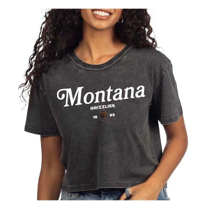Montana Grizzlies Chicka-D Women's Chicka-D Women's Montana Grizzlies Coed Short and Sweet T-Shirt T-Shirt Small Graphite