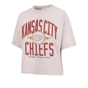 Women's Kansas City Chiefs 47 Brand Ravine Crop T-Shirt XLarge Mojave