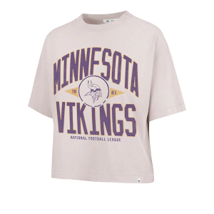 Women's Minnesota Vikings 47 Brand Ravine Crop T-Shirt XLarge Mojave