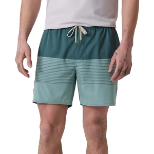 Men's Vuori Trail 2.0 Shorts Medium Light Deep Sea Stripe/Salt