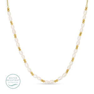 Splendid Iris Beaded Pearl Necklace