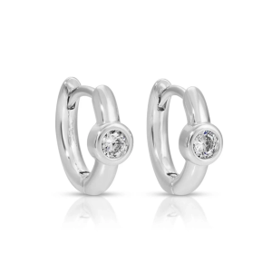 Splendid Iris Sweet Huggie Earrings Silver
