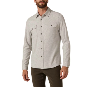 Men's 7 Diamonds Generation Solid Long Sleeve Flannel Large Ecru