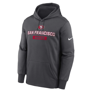San Francisco 49ers Nike 2025 Therma Hoodie Small Anthracite