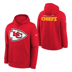 Kids' Kansas City Chiefs Nike 2025 Sideline Club Hoodie Large Red