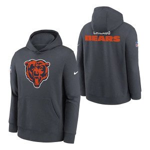 Kids' Chicago Bears Nike 2025 Sideline Club Hoodie XLarge Anthricite