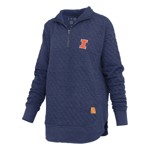 Illinois Fighting Illini Pressbox Women's Roseburg 1/4 Zip Large Navy