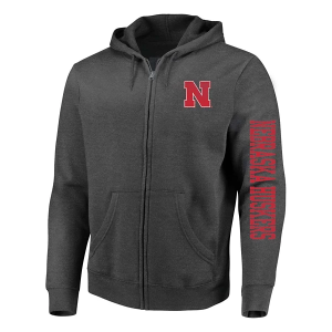 Nebraska Cornhuskers Eternal Fortune Fashion Full Zip 3XLarge Tall Charcoal