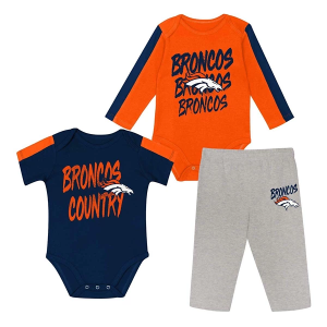 Genuine Stuff Baby Denver Broncos Double Down Onesie and Pant Set