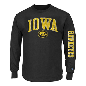 Iowa Hawkeyes Eternal Fortune Fashion Arch Over T-Shirt 3XLarge Black